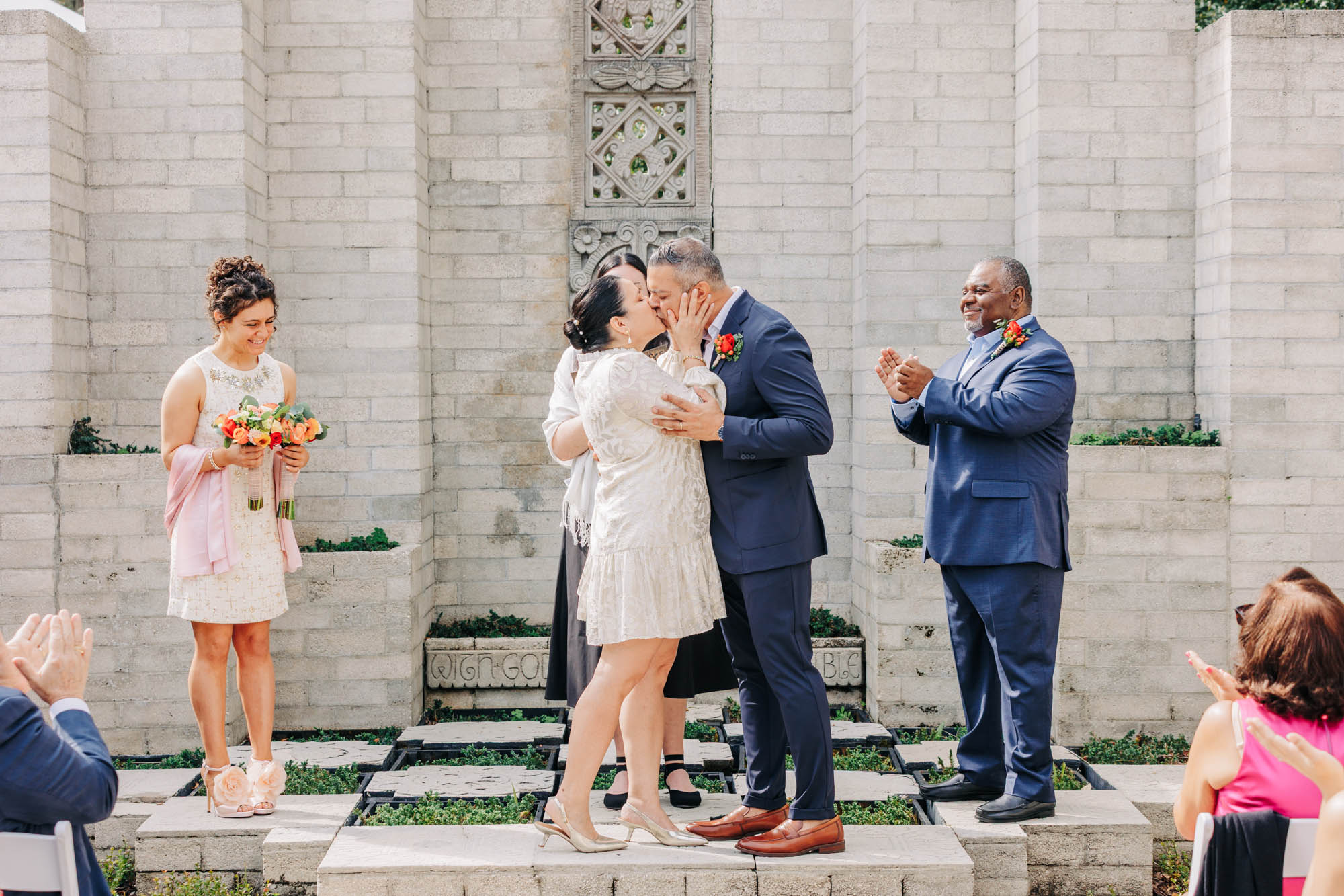 wedding ceremony kiss